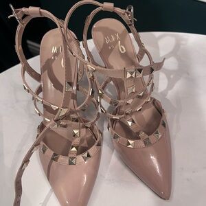 Mix No. 6 Blush Strappy Heels with Studs